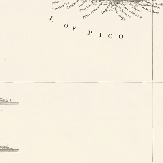 Vintage Map of the Azores, 1859