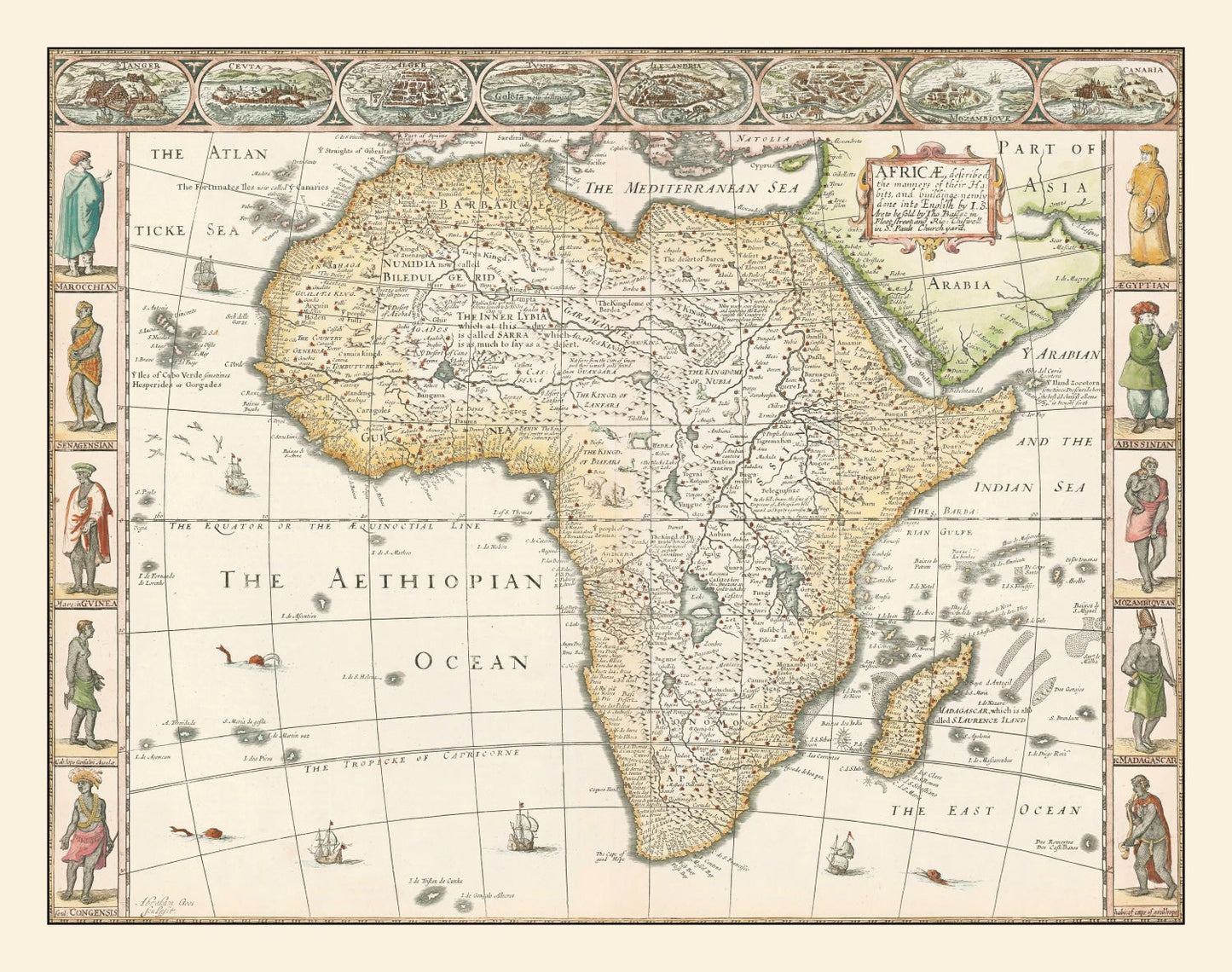 Vintage Map of Africa, 1626