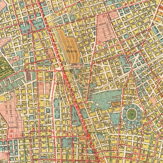 Vintage Map of Buenos Aires, Argentina 1915
