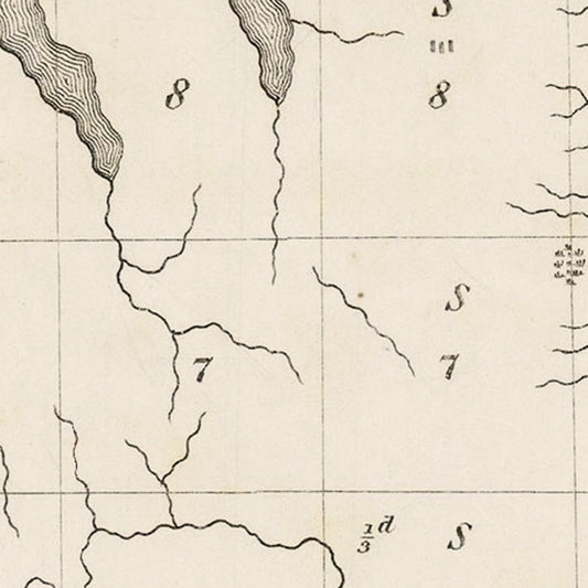 Vintage Finger Lakes Region Map, New York, 1849