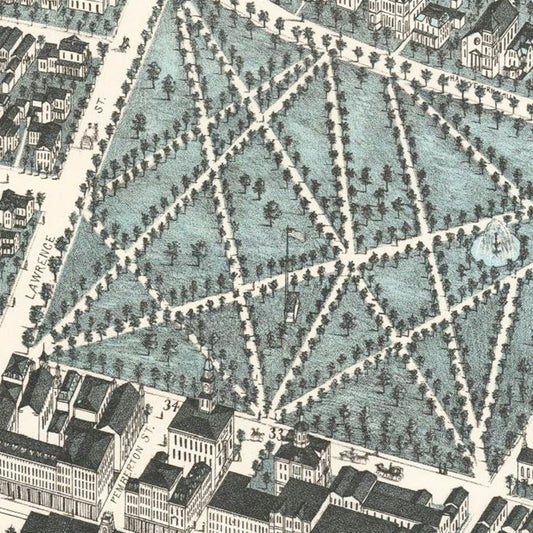 Vintage Map of Lawrence, Massachusetts, 1878