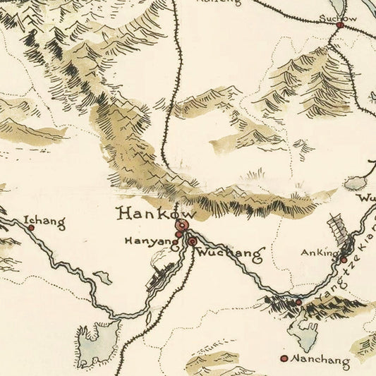 Vintage Pictorial Map of China, 1932