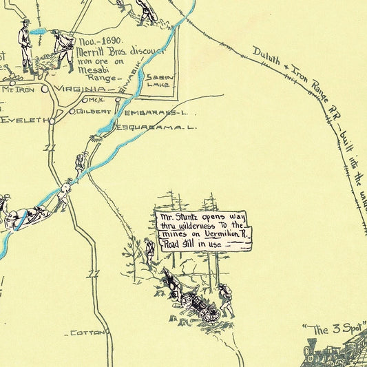 Vintage Pictorial Map of the Arrowhead Region, Minnesota, 1929