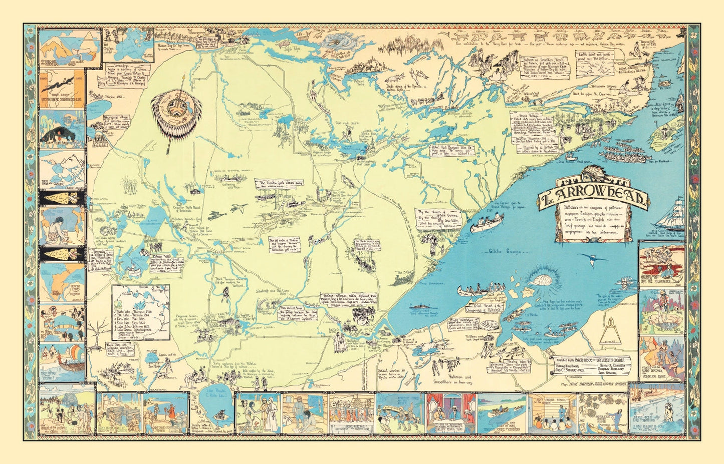 Vintage Pictorial Map of the Arrowhead Region, Minnesota, 1929