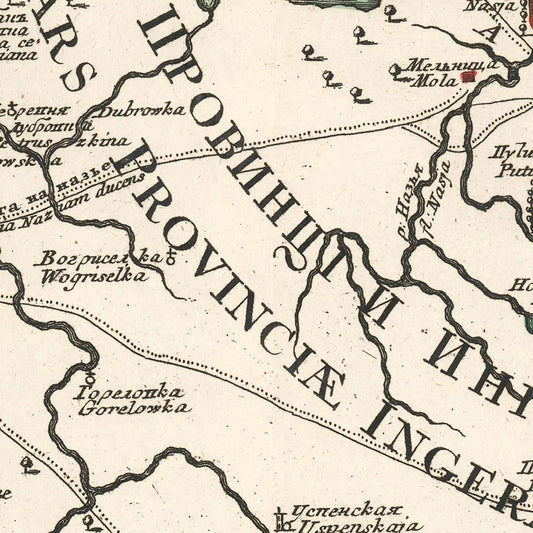 Vintage Lake Ladoga Map, 1760