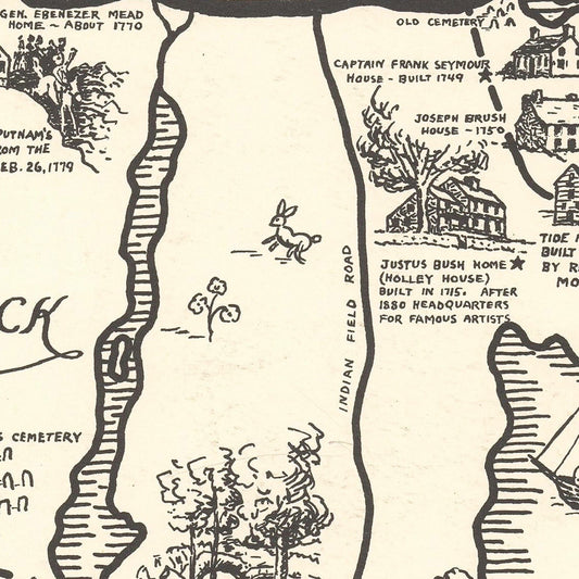 Vintage Map of Greenwich, Connecticut, 1939