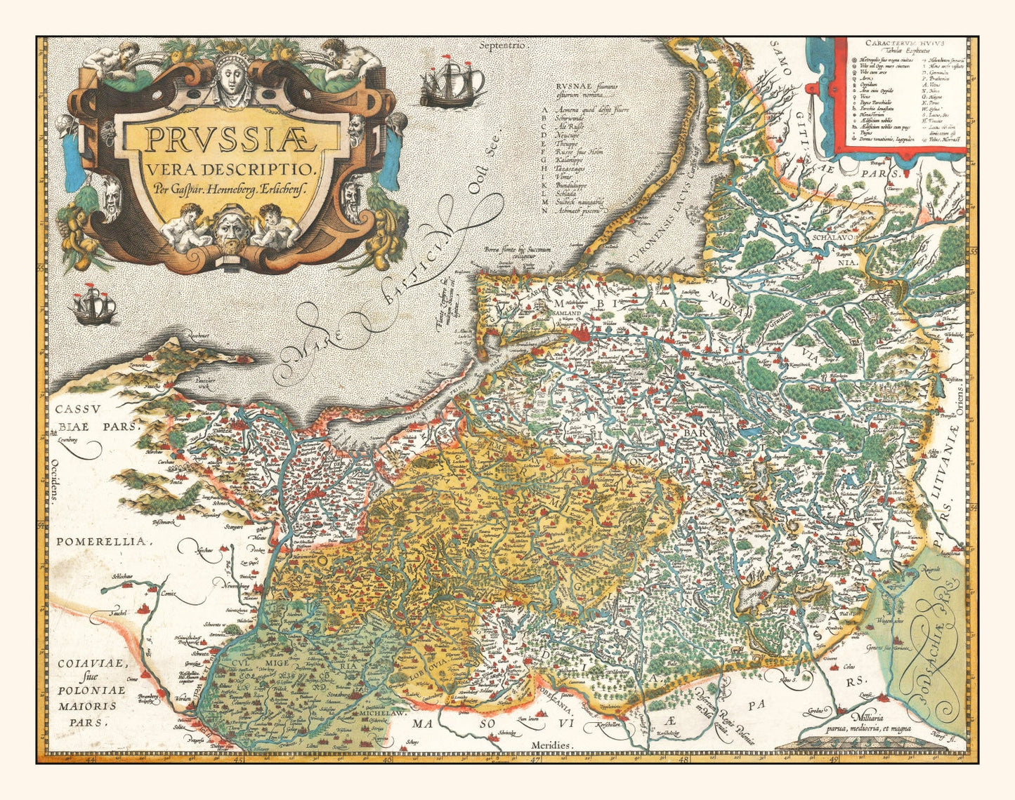 Vintage Map of Prussia, 1595