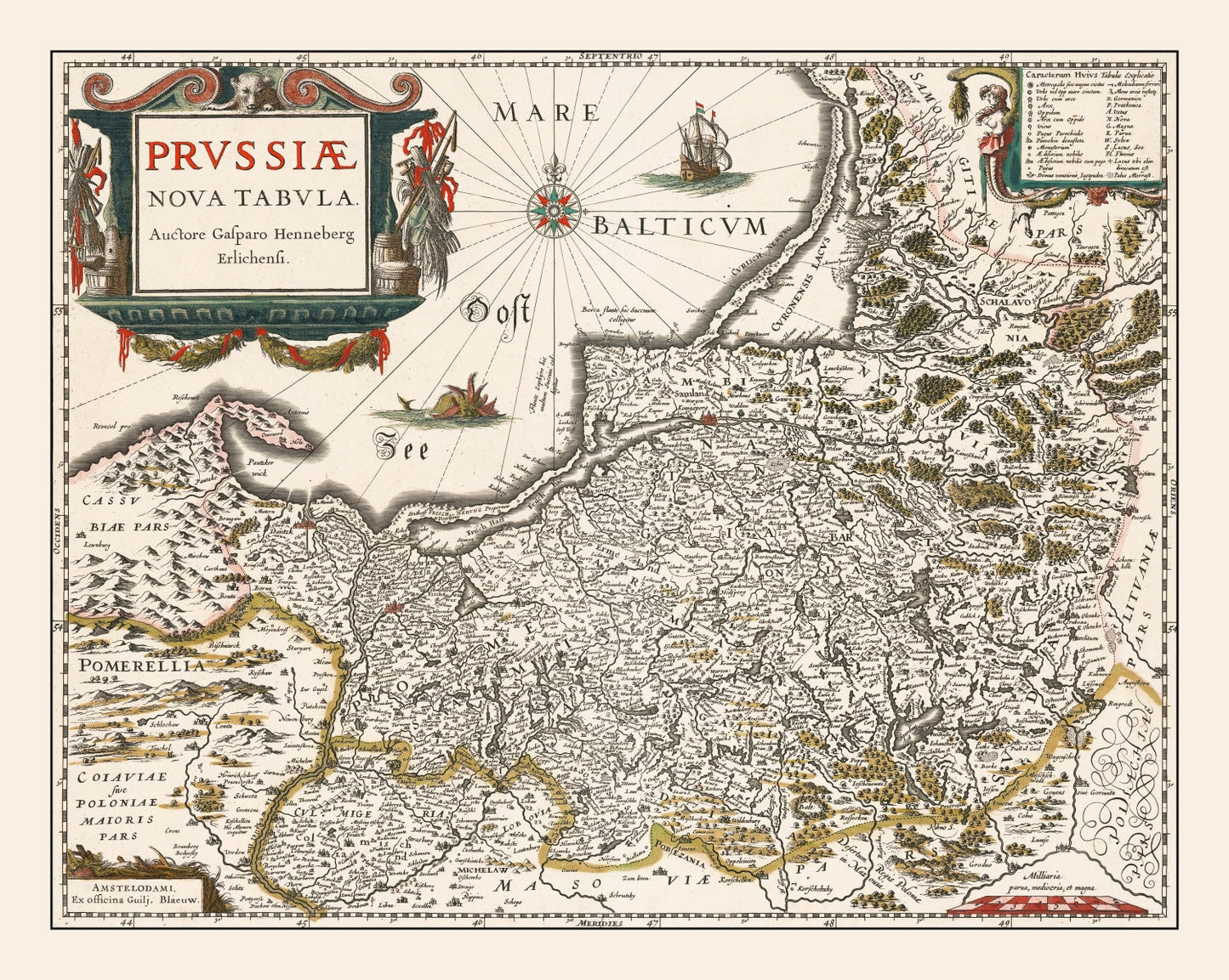 Vintage Map of Prussia, 1635