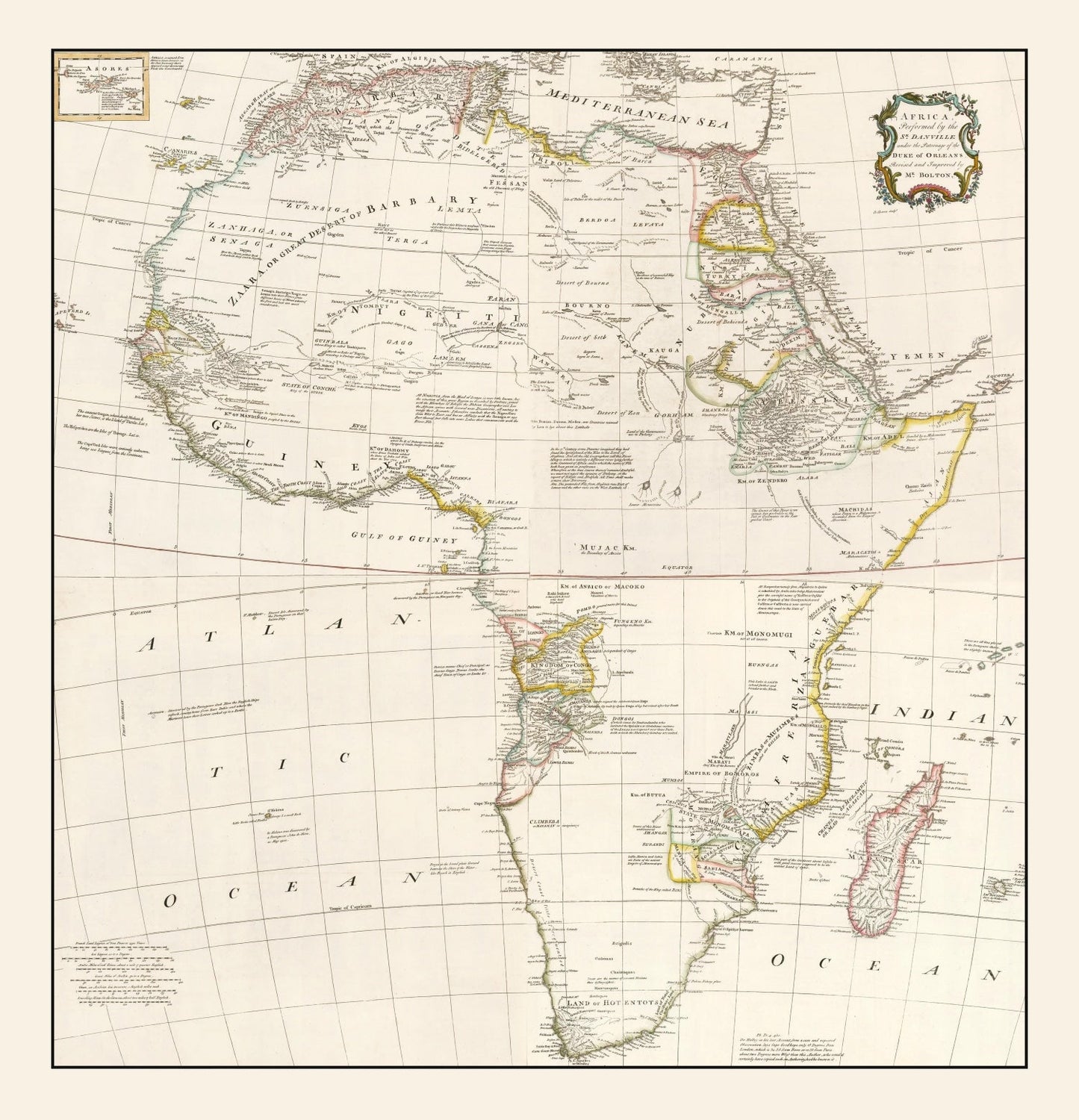 Vintage Map of Africa, 1755