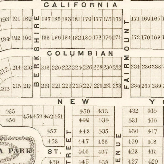 Vintage Lagoon Heights, Martha's Vineyard Map, 1873