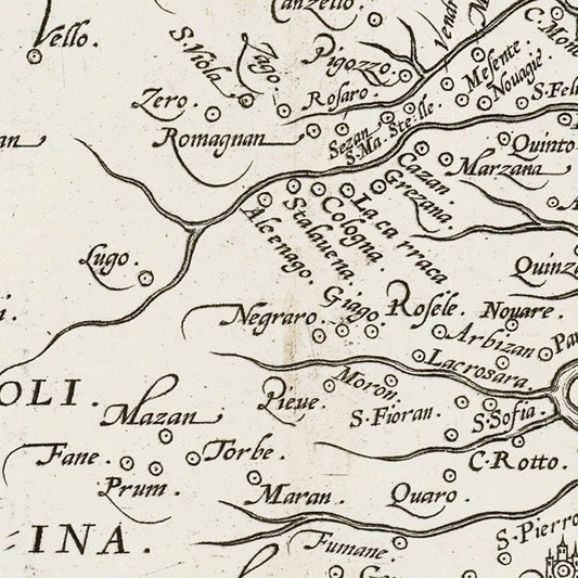 Vintage Map of Verona, Italy, 1579