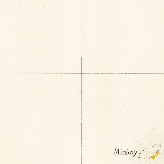 Vintage Maldive Archipelago Map, 1827