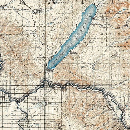 Vintage Glacier National Park Map, 1935