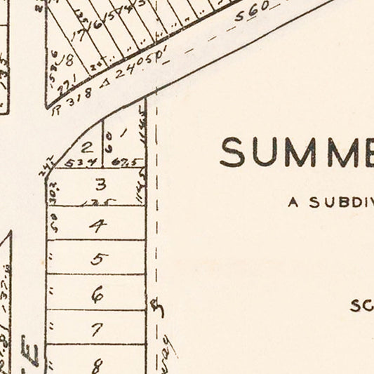 Vintage Map of Summerall Park Heights, Tavares, FL, 1926