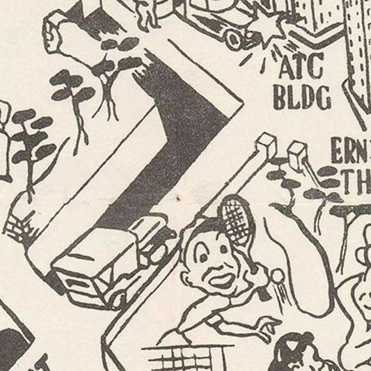Vintage Map of Tokyo, Japan, 1952