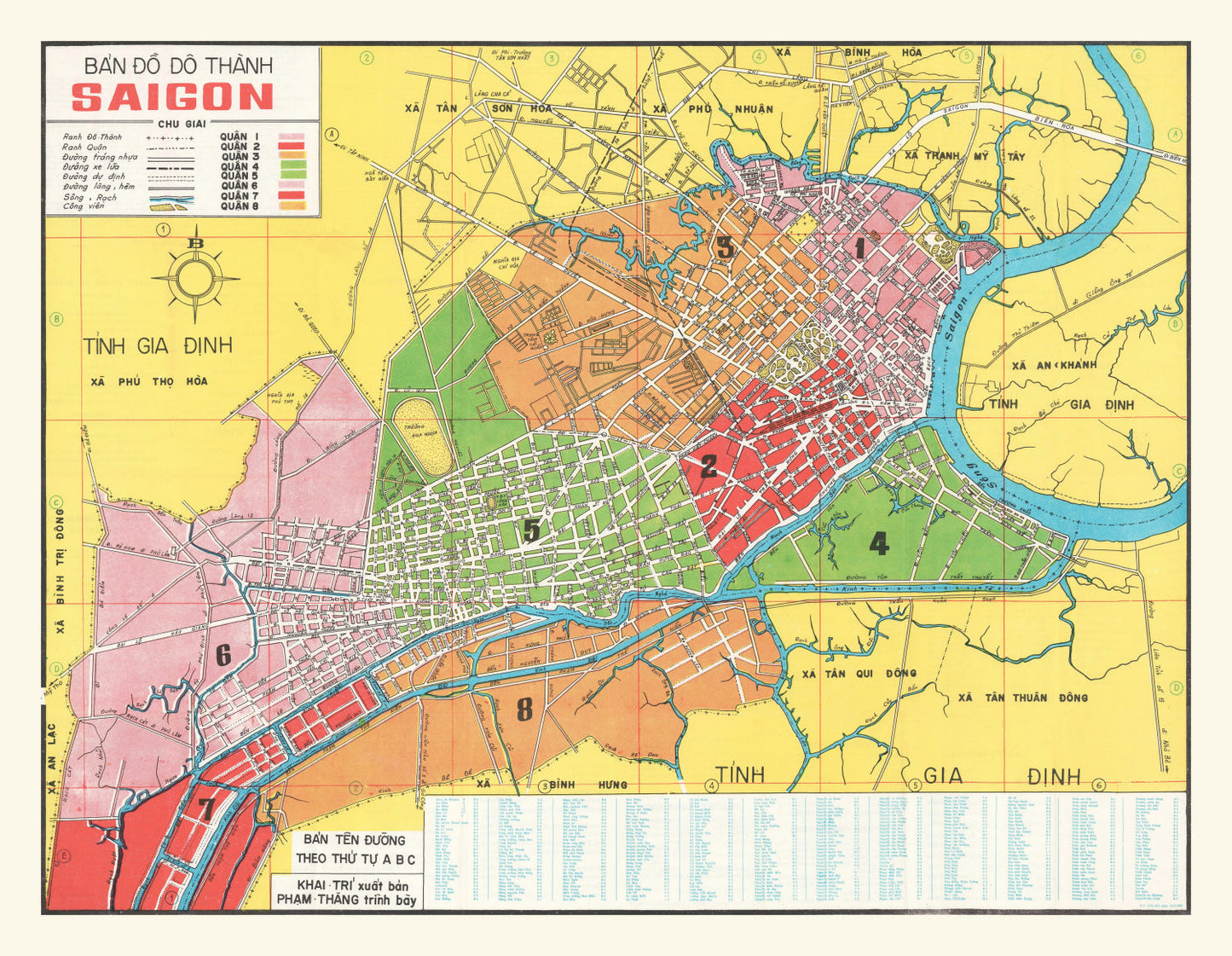 Vintage Map of Saigon, Vietnam, 1966