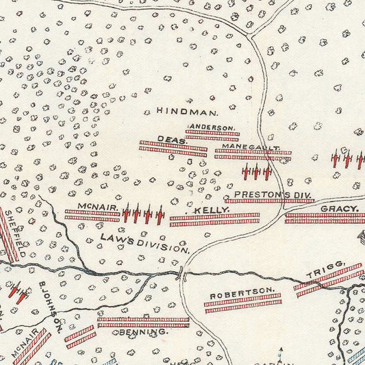 Vintage Chickamauga Battlefield Map, 1895