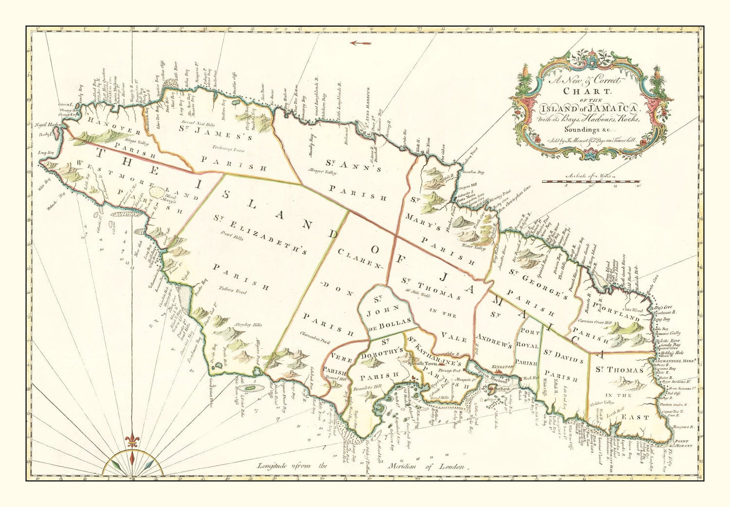 Vintage Map of Jamaica, 1773
