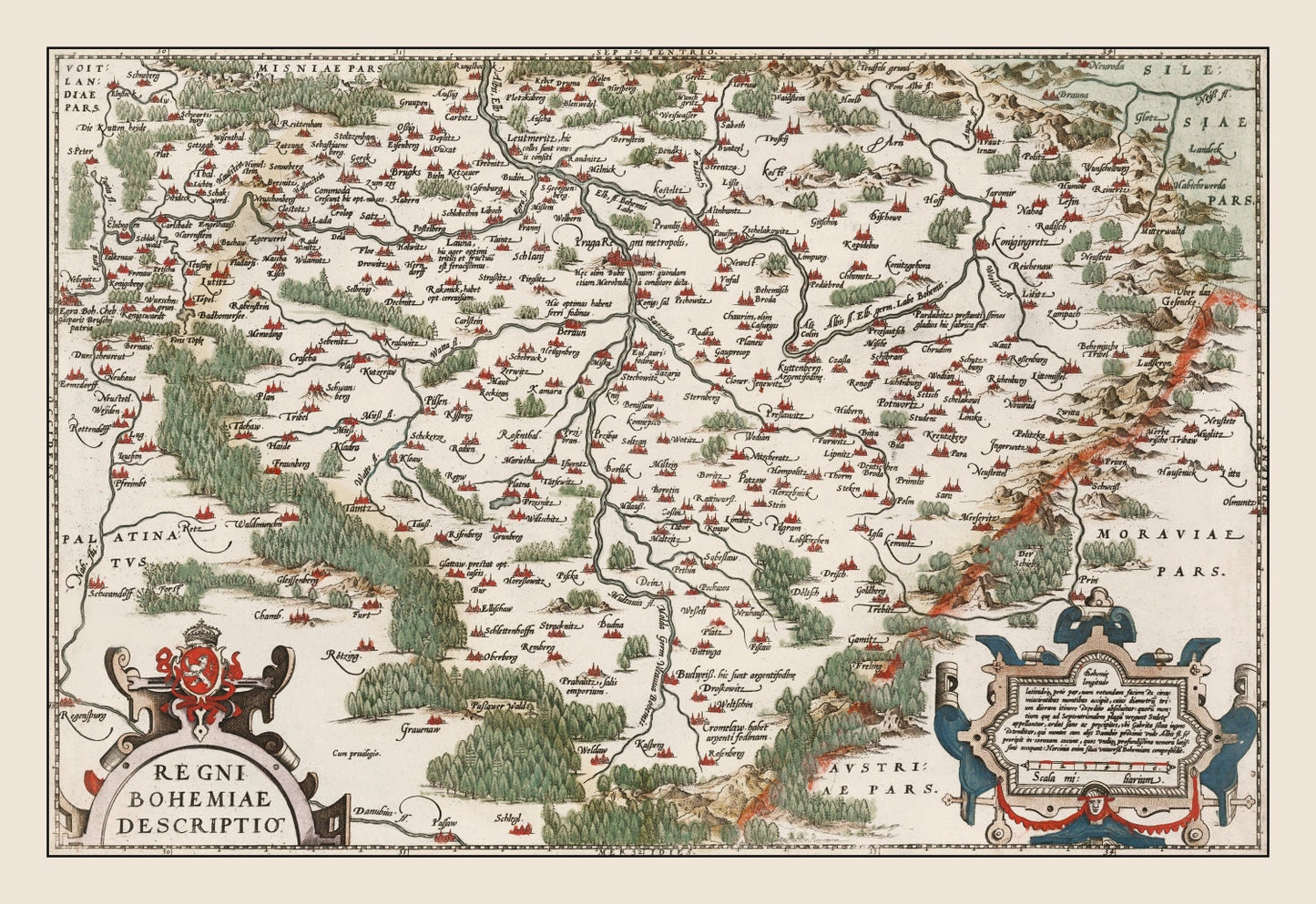 Vintage Map of Bohemia, 1587