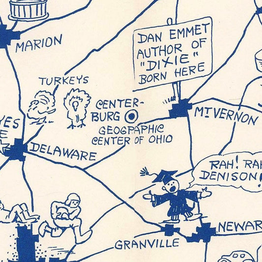 Vintage Map of Ohio, 1939