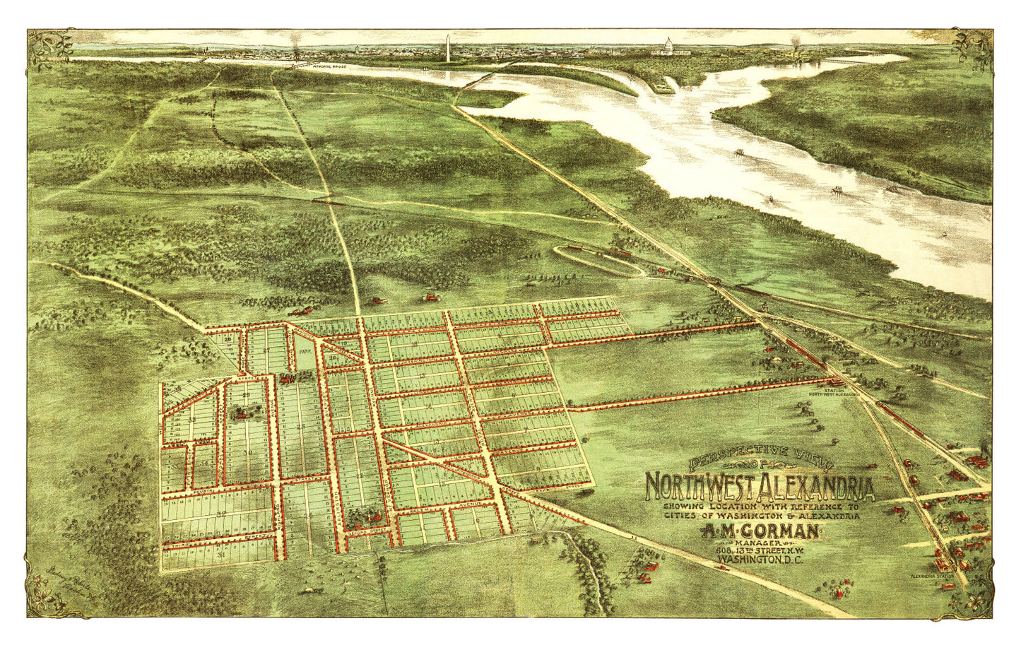Vintage Map of Alexandria, Virginia, 1890