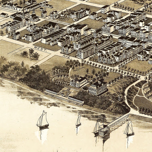 Vintage Map of Newport News, Virginia, 1891