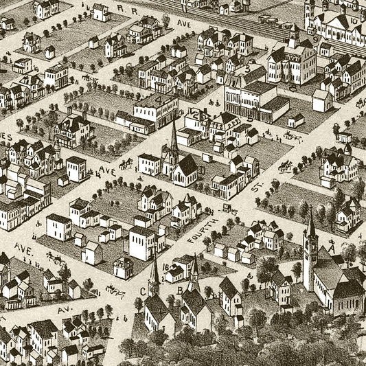 Vintage Map of Elkins, West Virginia, 1897