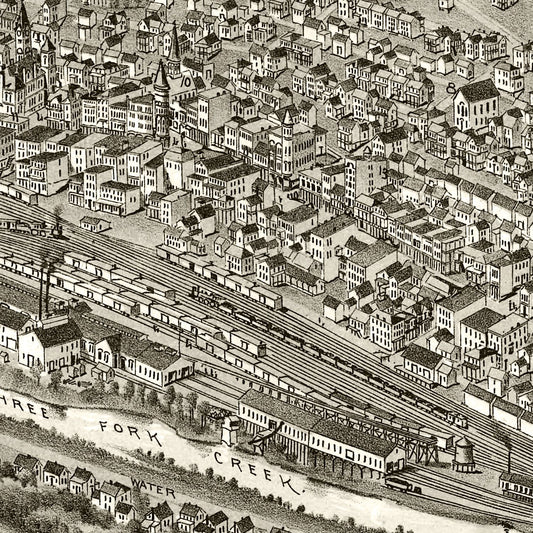 Vintage Map of Grafton, West Virginia, 1898