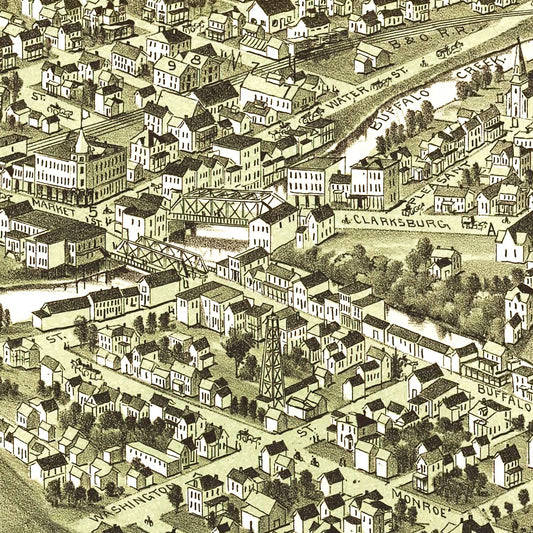 Vintage Map of Mannington, West Virginia, 1897