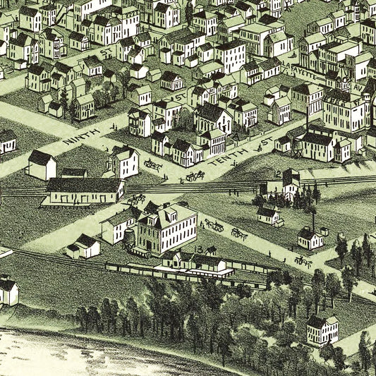 Vintage Map of Moundsville, West Virginia, 1899
