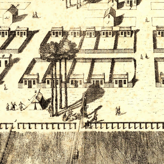 Vintage Map of Savannah, Georgia, 1734