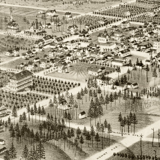 Vintage Map of De Land, Florida, 1884