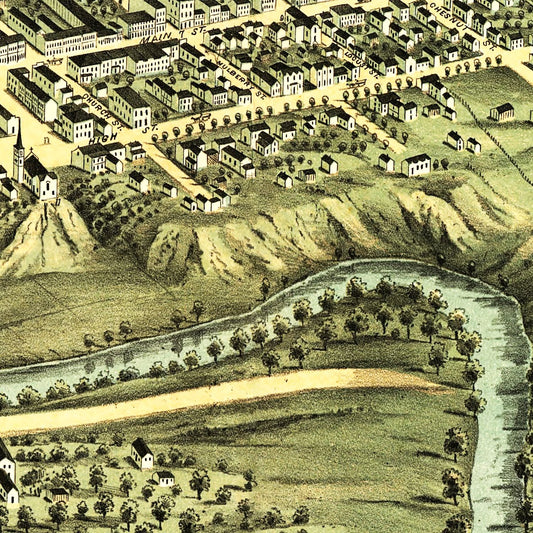 Vintage Map of Paris, Kentucky, 1870