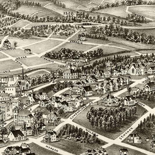 Vintage Map of Harriman, Tennessee, 1892