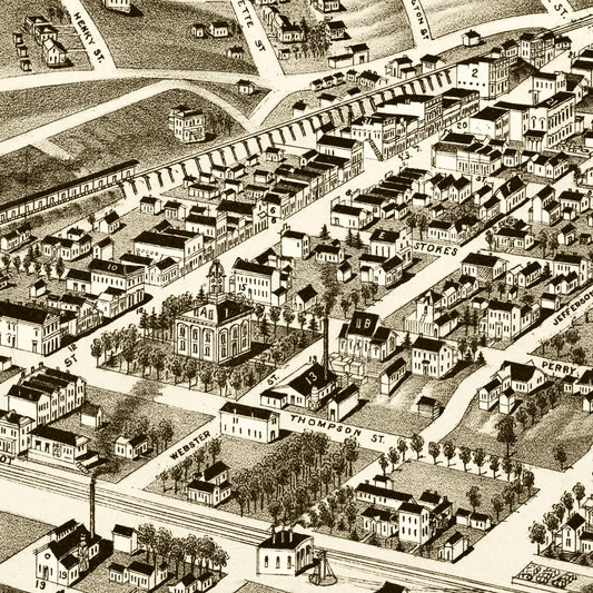 Vintage Map of Van Buren, Arkansas, 1888