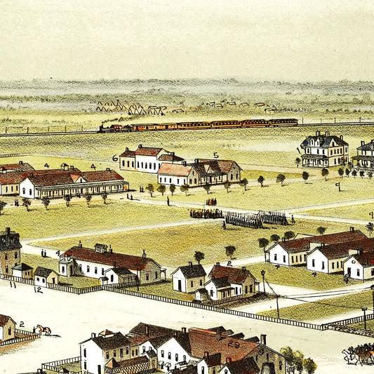 Vintage Map of Fort Reno, Oklahoma, 1891