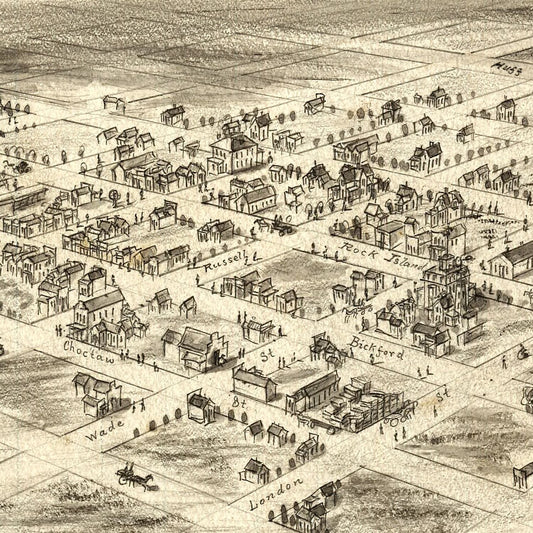 Vintage Map of El Reno, Oklahoma, 1891