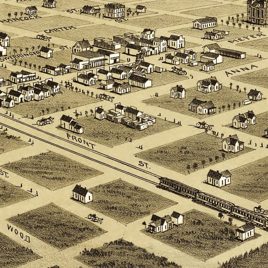 Vintage Map of Childress, Texas, 1890