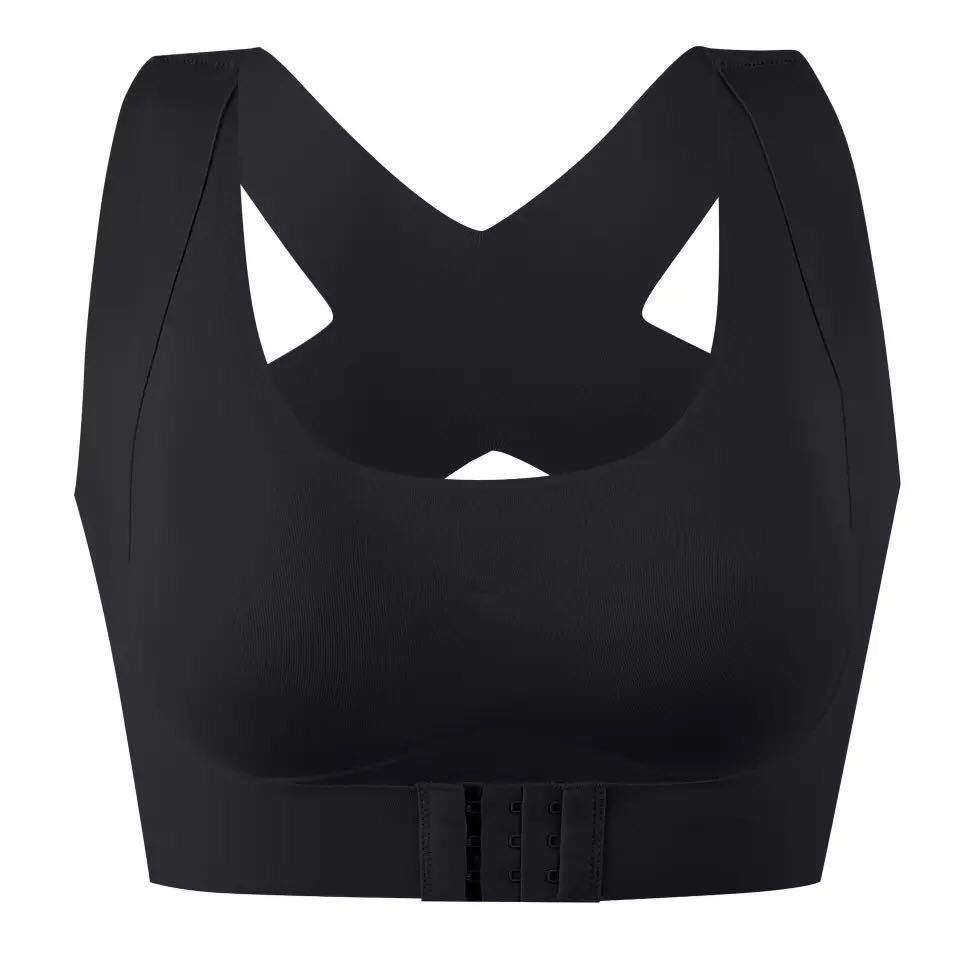 Black sports bra on a white background