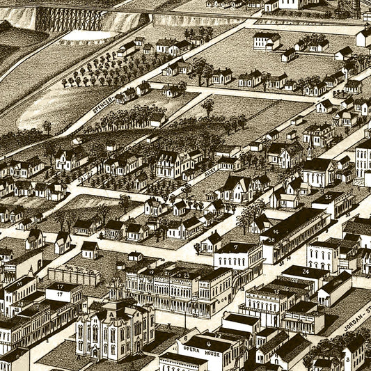 Vintage Map of Greenville, Texas, 1886