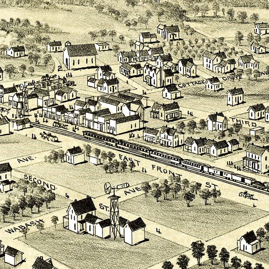 Vintage Map of Sunset, Texas, 1890