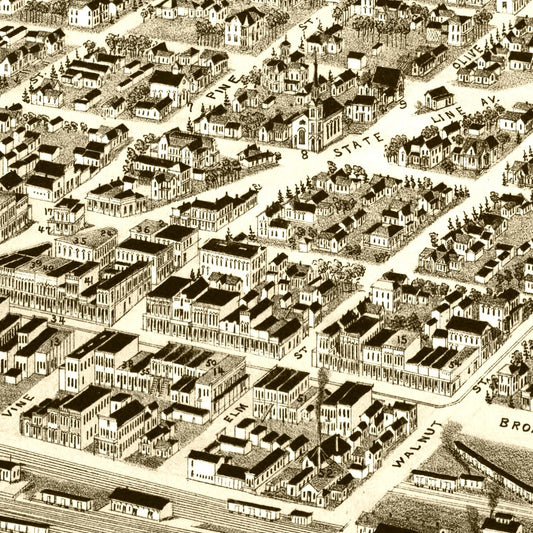 Vintage Map of Texarkana, Texas, 1888