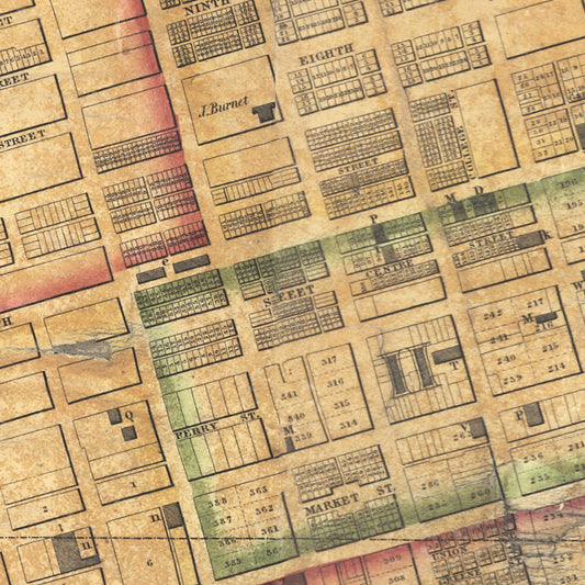Vintage Map of Cincinnati, Ohio, 1838
