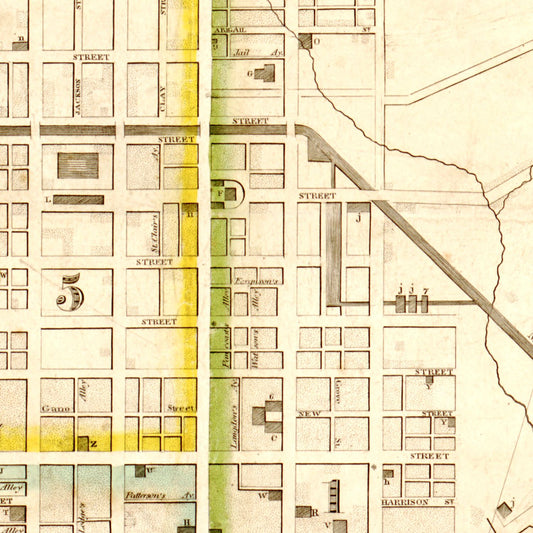 Vintage Map of Cincinnati, Ohio, 1841