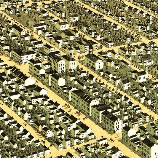 Vintage Map of Circleville, Ohio, 1876