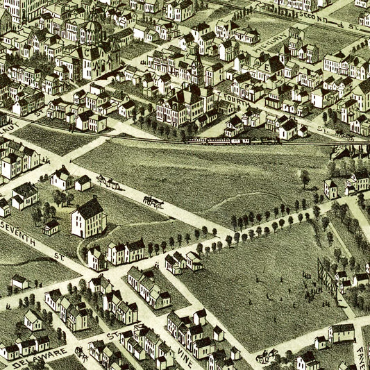 Vintage Map of Martin's Ferry, Ohio, 1899