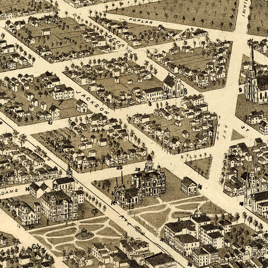 Vintage Map of Sandusky, Ohio, 1883