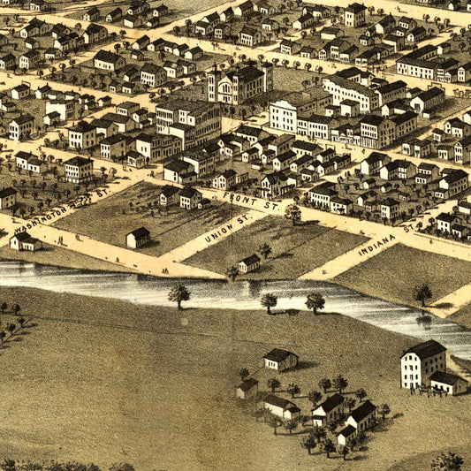 Vintage Map of Delphi, Indiana, 1868
