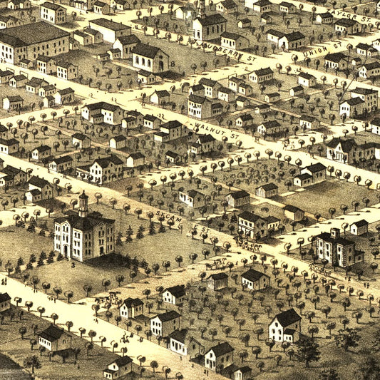 Vintage Map of Kokomo, Indiana, 1868