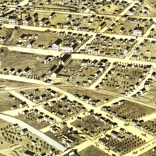 Vintage Map of Lafayette, Indiana, 1868